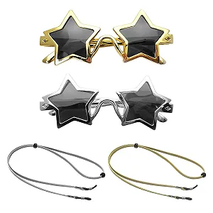 Сонцезахисні Окуляри Зірка EHDWXVZM, золотий, 2 пари + 2 шнурка - Фото 1