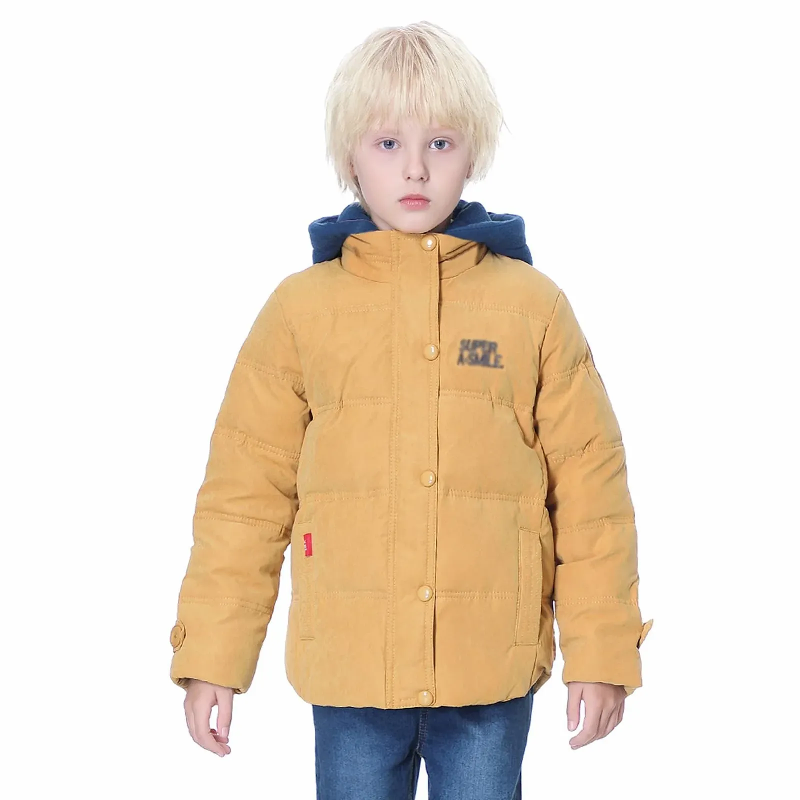 Зимняя куртка YFPICO Пуховик для мальчиков со съемным капюшоном Теплая, фото №3
