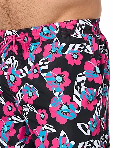 Плавки GUESS Eco Flower Swim Trunk Чорний з логотипом "Чорний гібіскус", M synthetic.ua - Фото 1