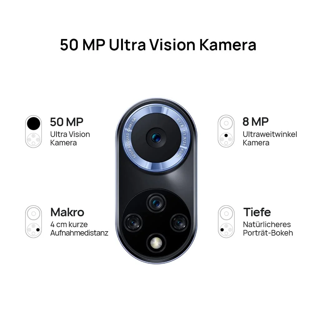 Смартфон Huawei 9 50 Мп Ultra Vision Camera 6.57 Дюйма OLED Display 120 Гц 66 Вт SuperCharge 8 ГБ + 128 ГБ 4300 мАч Черный, фото №3