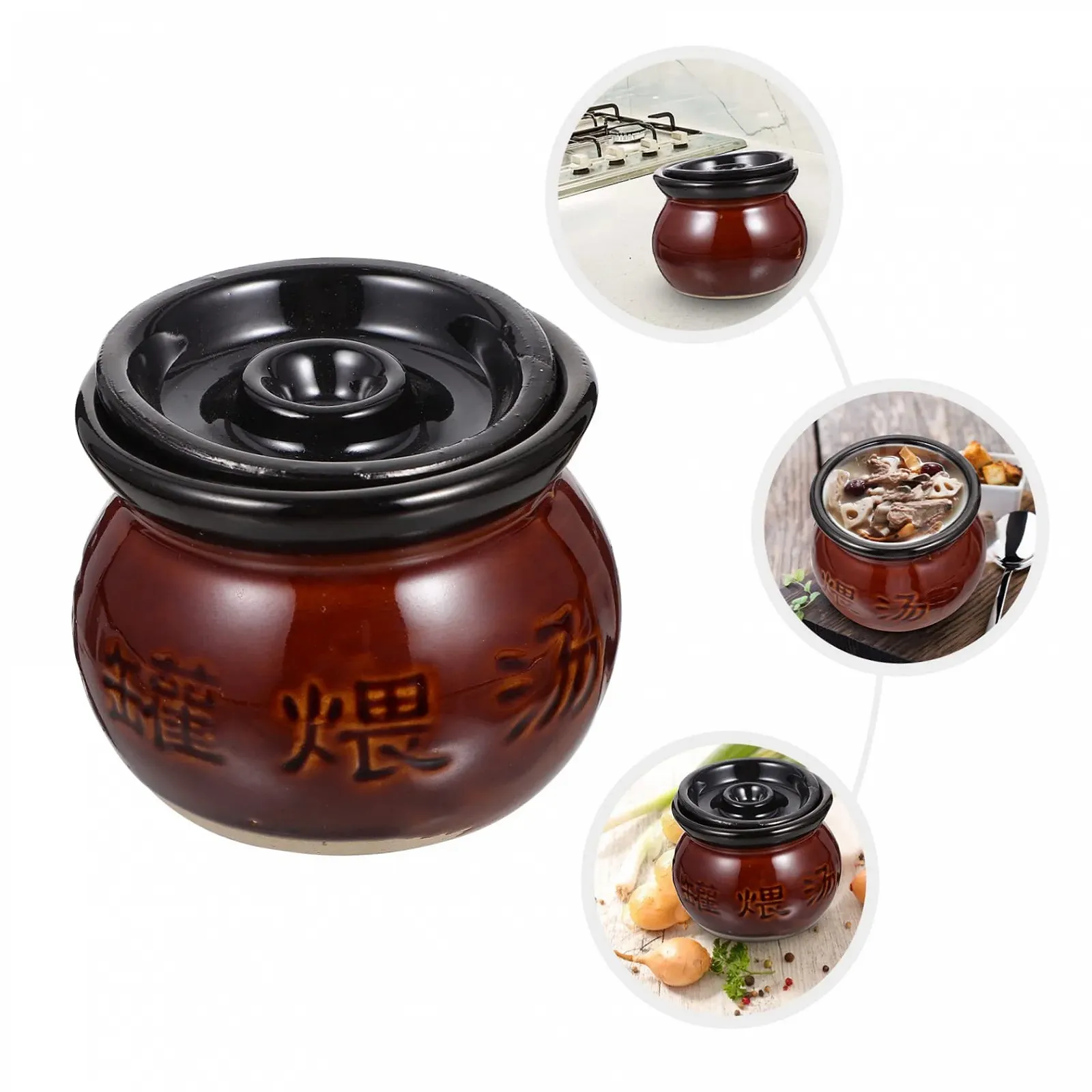 Набір горщиків керамічних 2 шт. термостійкі з ручками, фото №3