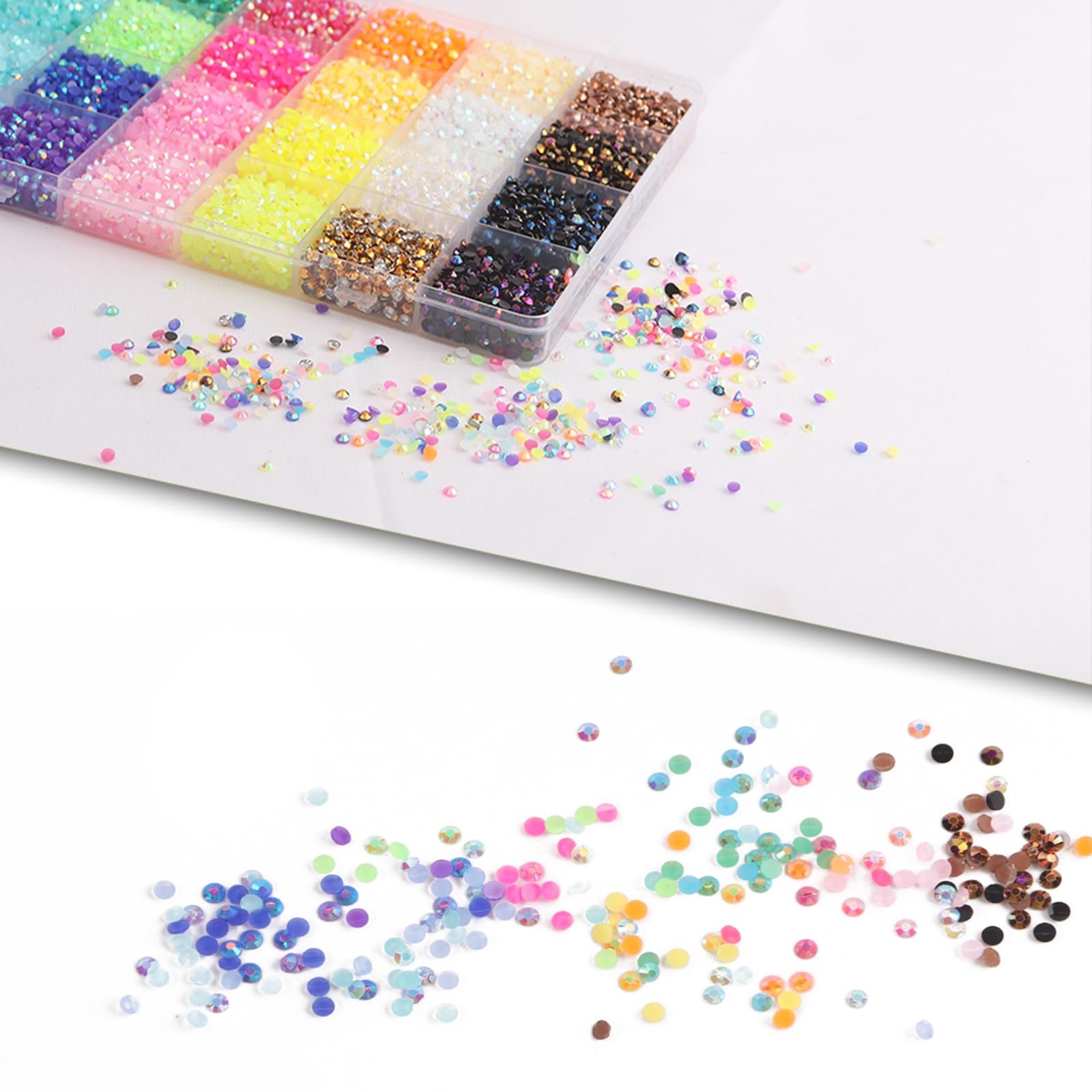 Стрази для нігтів круглі 3 мм, 24 кольори, набір 24000 штук, фото №7 Стрази для нігтів круглі 3 мм, 24 кольори, набір 24000 штук, фото №7