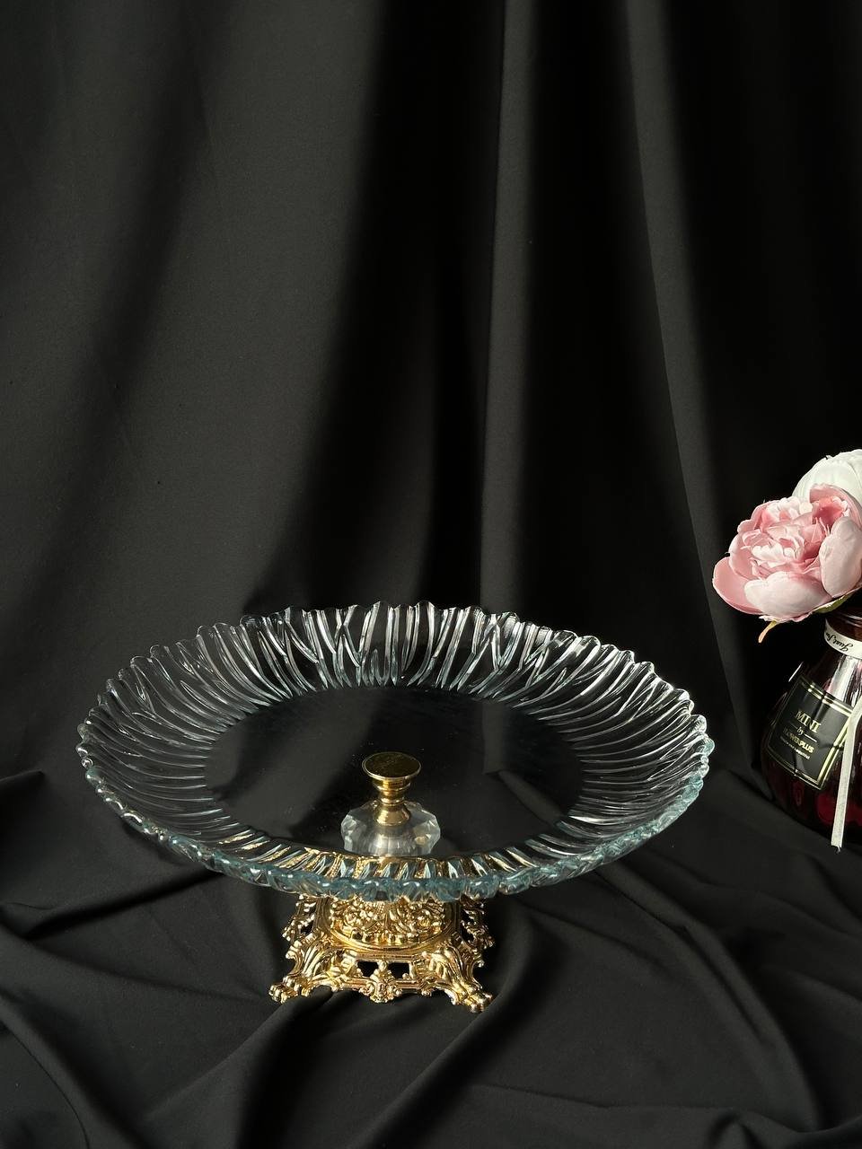 Цукерниця на золотій ніжці 31 см, фото №2