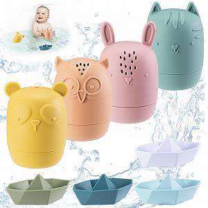 Іграшка для ванни Fikiro Милі тваринки, що бризкаються Силіконова - Фото 1