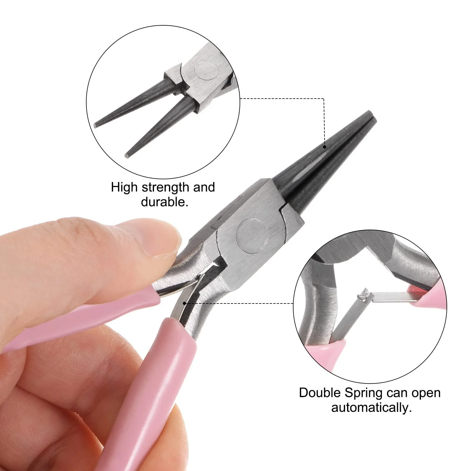 Мини плоскогубцы круглогубцы sourcing map 4,5 дюйма конические плоскогубцы с розовой пластиковой ручкой для рукоделия и изготовления ювелирных изделий, фото №4 Мини плоскогубцы круглогубцы sourcing map 4,5 дюйма конические плоскогубцы с розовой пластиковой ручкой для рукоделия и изготовления ювелирных изделий, фото №4