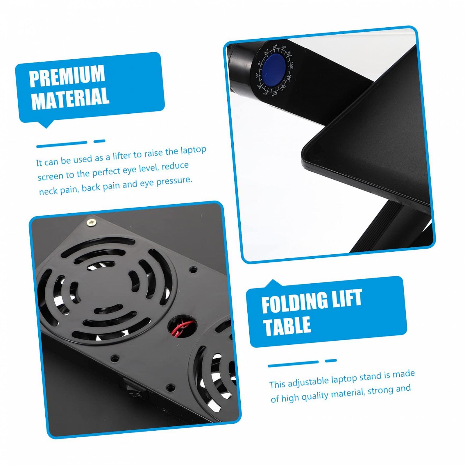 Подставка для ноутбука алюминиевая складная с функцией охлаждения портативная и стабильная для дома и путешествий для комфортной работы на ноутбуке, фото №5