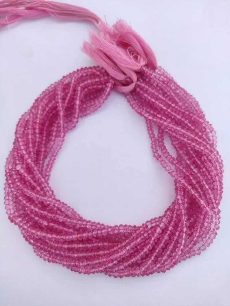 Бусины из натурального топаза, ограненные, рондель, 4-4.5 мм, нить длиной 33 см, ожерелья, браслета, фото №2