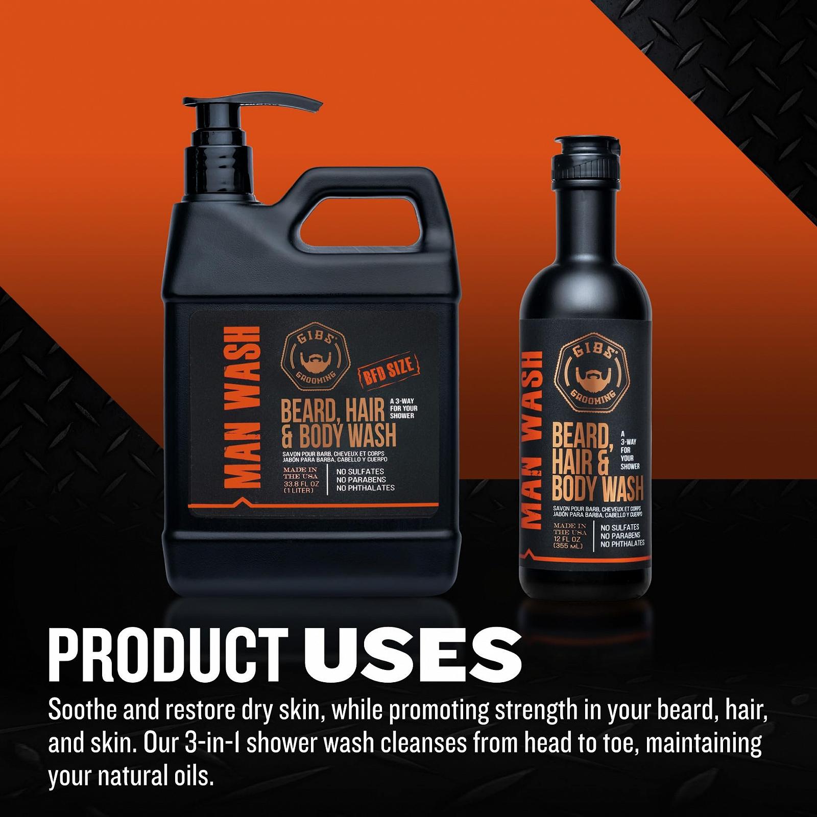 Засіб для миття Man Wash BHB для обличчя, бороди та волосся 355 мл, фото №2