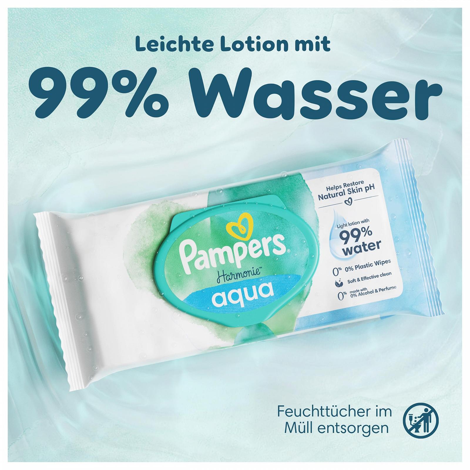 Вологі серветки Pampers Harmonie Aqua 432 шт (9 x 48), фото №2