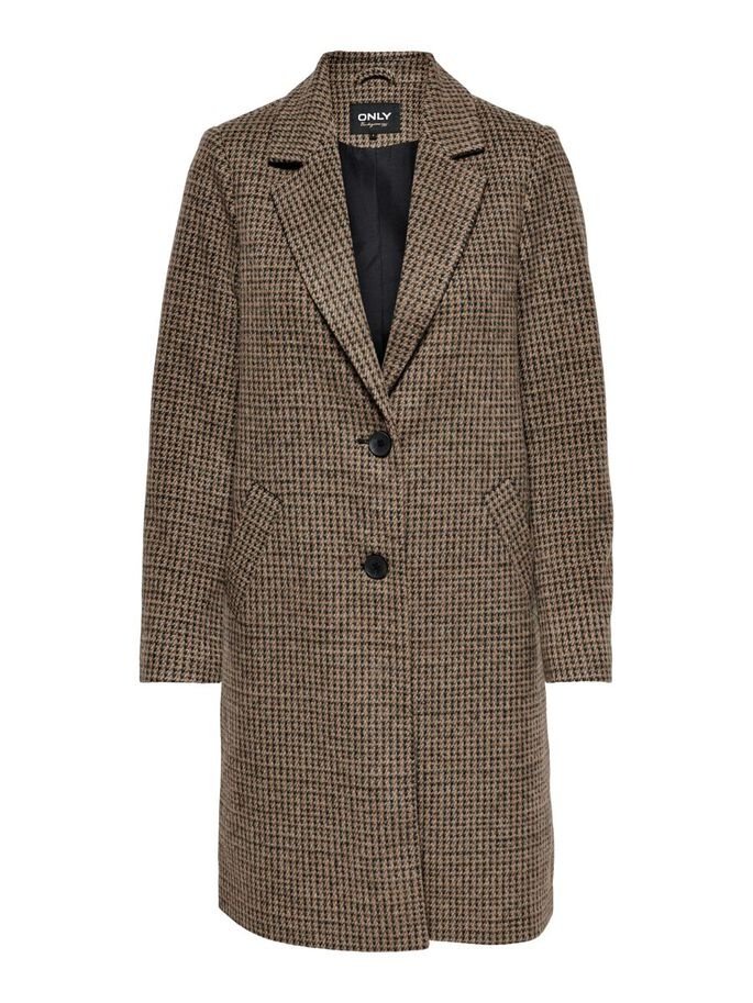 Пальто ONLY ASTRID CHECK COAT CC OTW 15228610 Коричневый XS, фото №3