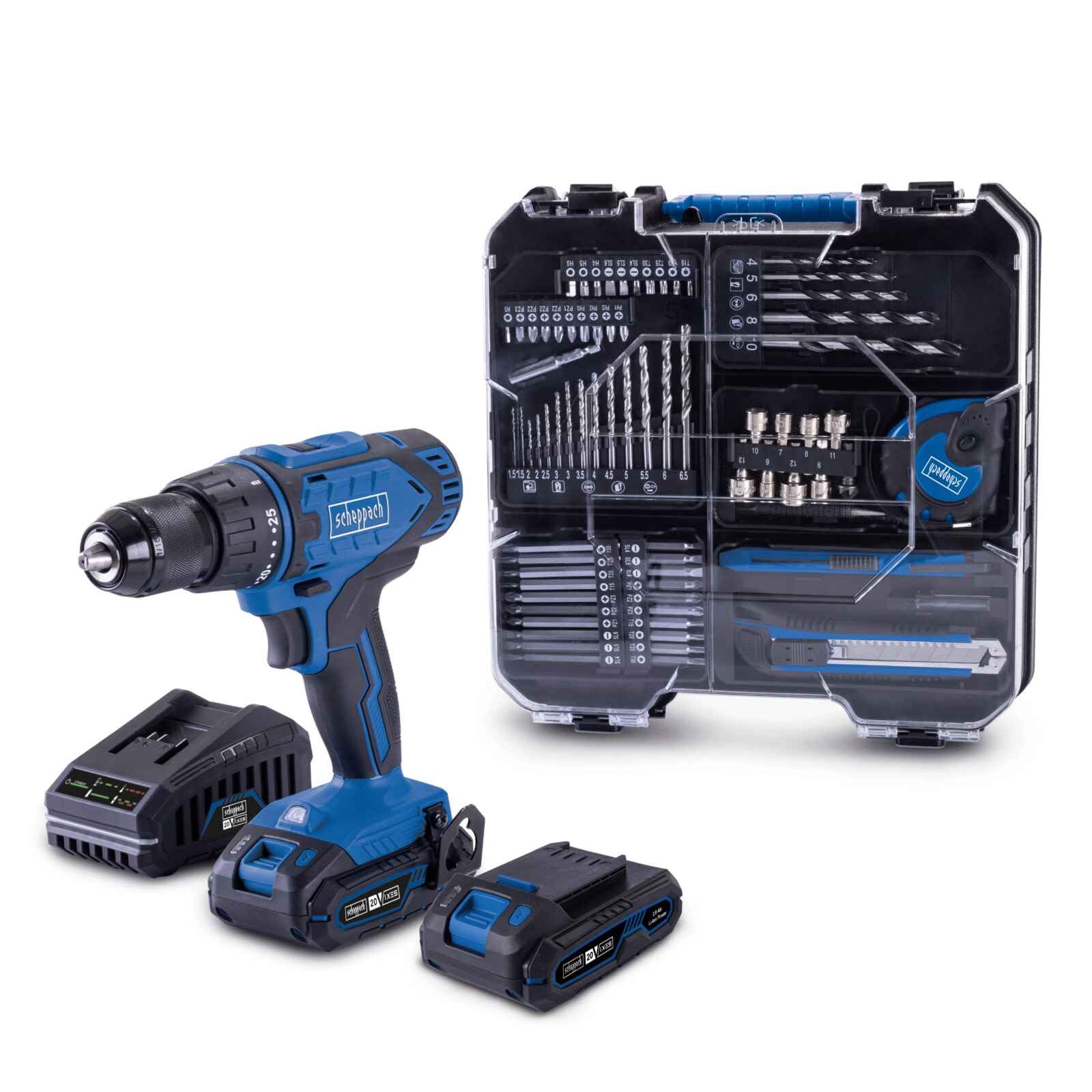 Мастерская Scheppach C-DTB74/2-X Шуруповерт Аккумуляторный 1.5-13 мм 50 Нм Без Ударной Функции Черный, фото №1