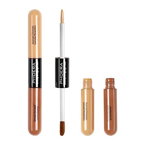 Консилер Подвійний 2 кольори Рідкий контроль жирності Освітлюючий колір обличчя 104# Кориця/Персик, фото №6