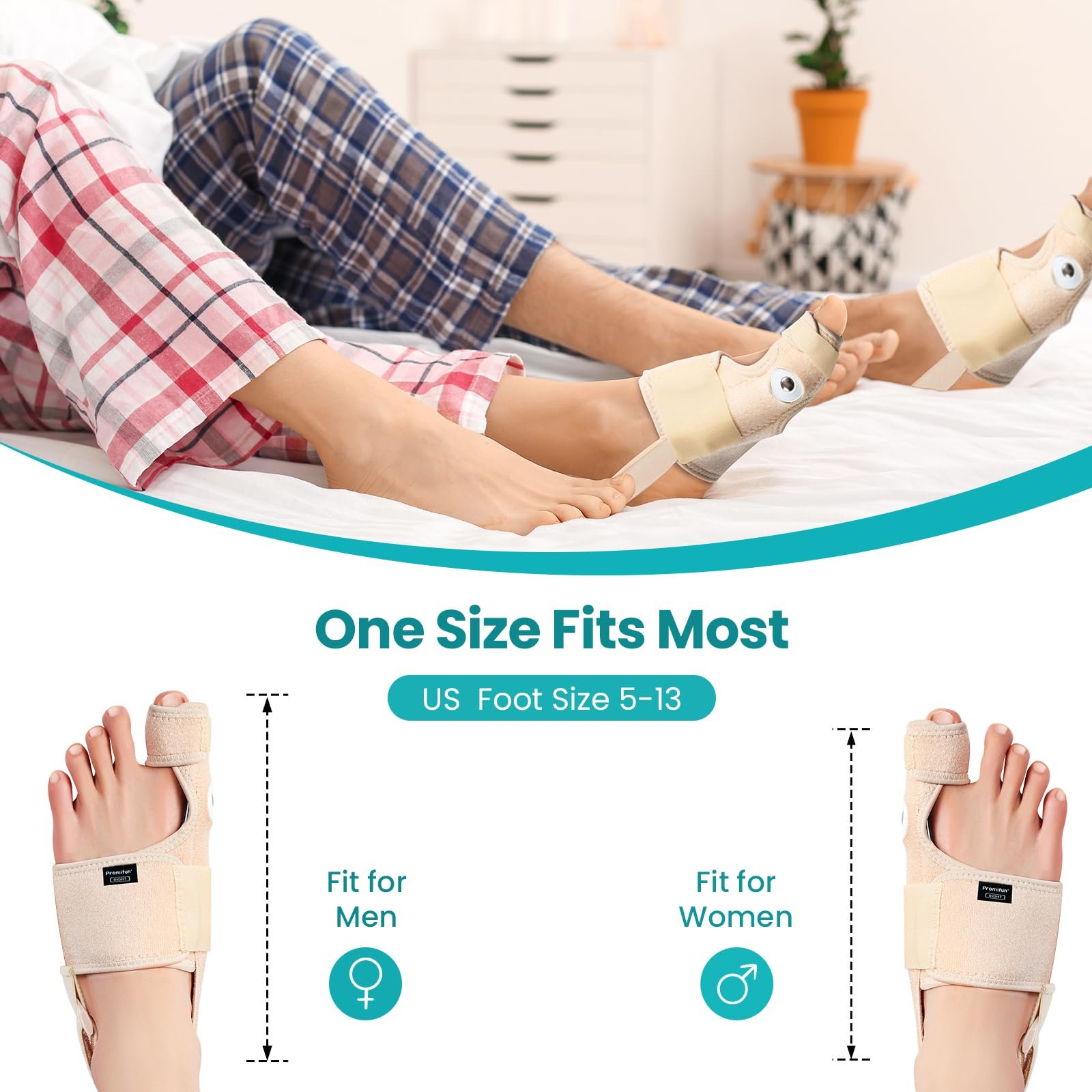 Корректор большого пальца стопы Promifun, регулируемый, бежевый, 1 пара, фото №6 Корректор большого пальца стопы Promifun, регулируемый, бежевый, 1 пара, фото №6