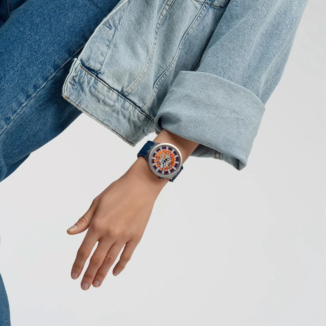 Часы Swatch Orange In The Works Синий, фото №4 Часы Swatch Orange In The Works Синий, фото №4