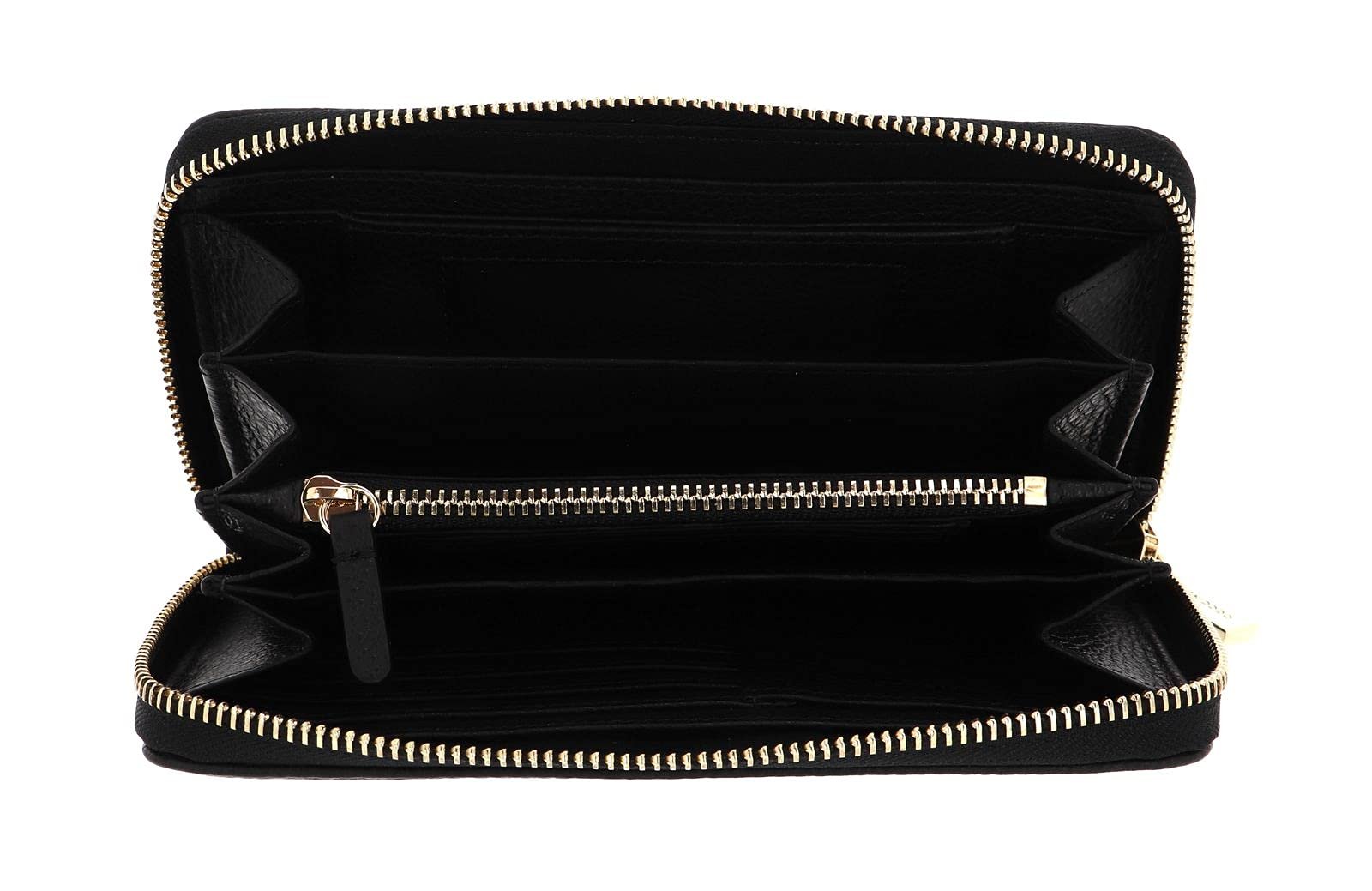 Кошелек на молнии COCCINELLE Metallic Soft Grainy Leather Black, черный, фото №2