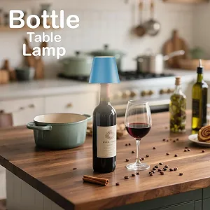Настільна лампа для пляшок MULIN акумуляторна сенсорна 3 режими колірної температури synthetic.ua - Фото 1