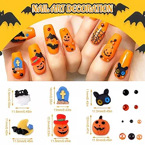 3D Хэллоуин украшения для ногтей (1 коробка) Ретро Скелет Рука/Тыква/Паутина Шармы для ногтей со стразами Хэллоуин DIY Материал Драгоценности для ногтей synthetic.ua - Фото 1