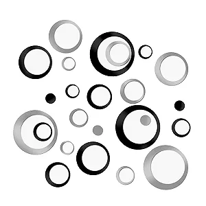Наклейки на стіну Mirror Circles Round 3D Набір 24 шт. - Фото 1