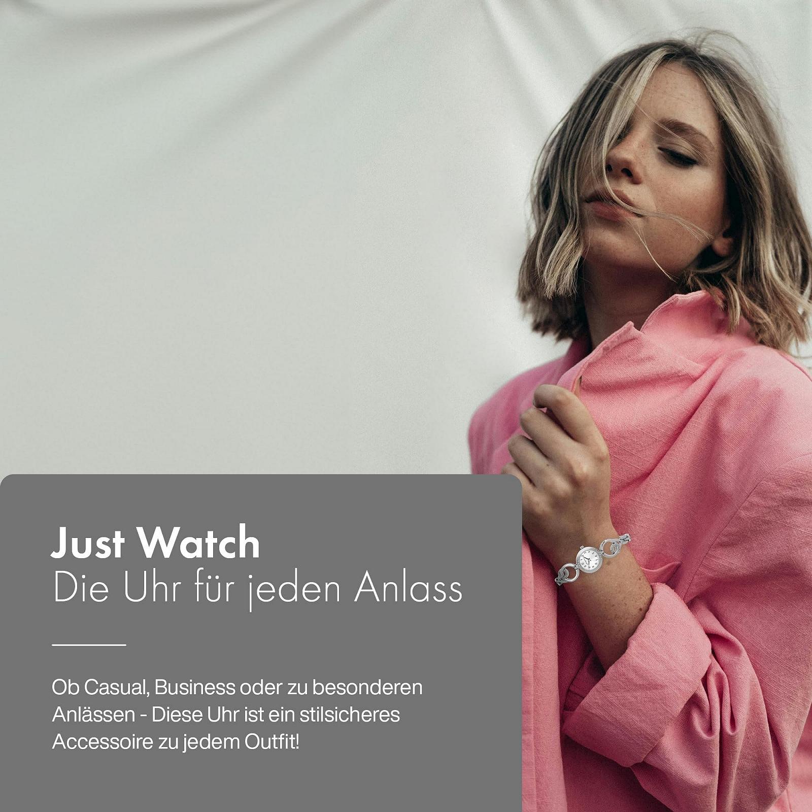 Женские часы Just Watch Браслет из нержавеющей стали Легко читаемый 19.5 см Диаметр 24 мм 8 мм Ширина, фото №5