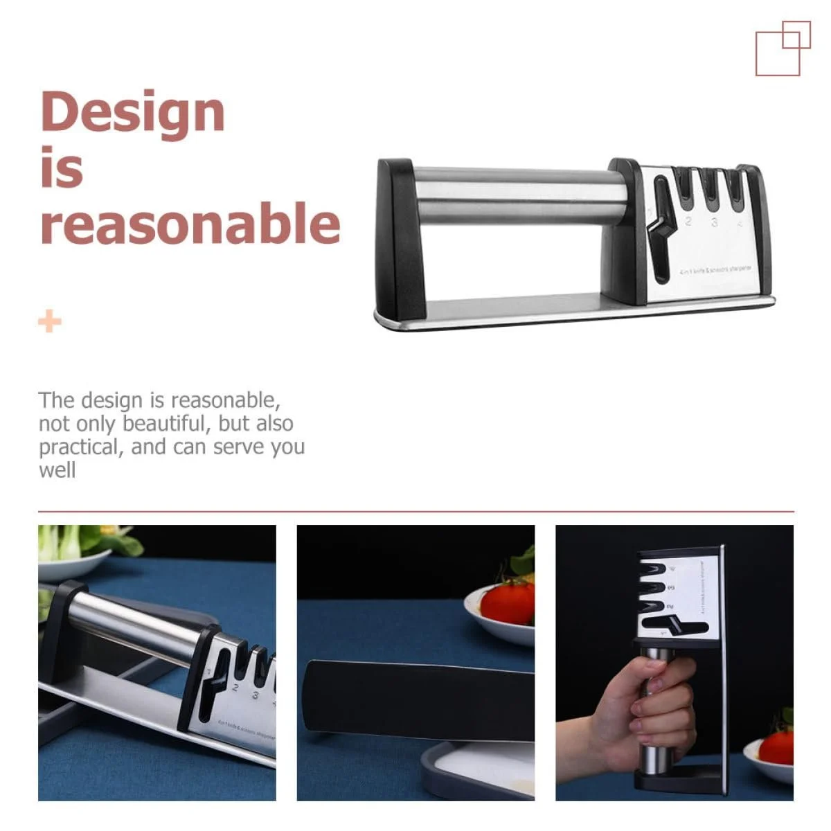 Точилка для ножів VICASKY настільна ергономічна з нековзною ручкою, фото №7