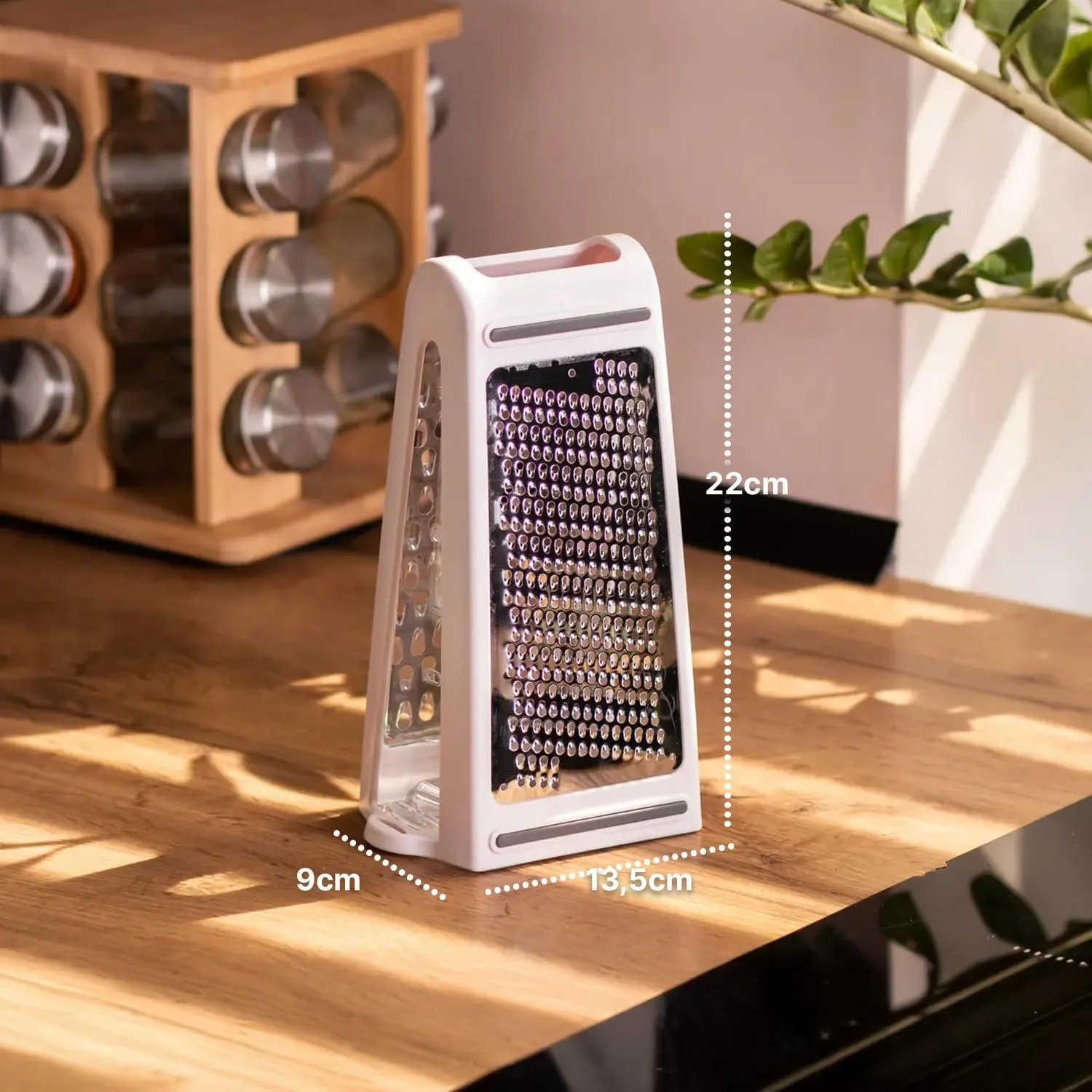 Багатофункціональна терка Avilia з нержавіючої сталі з подвійним лезом та знімним контейнером, фото №6