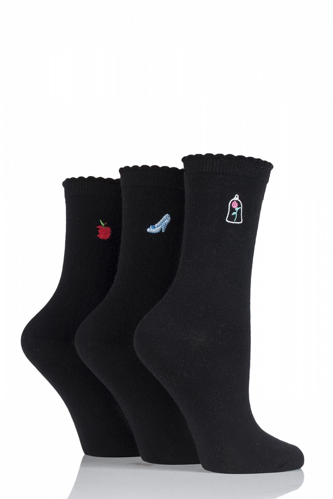 Жіночі шкарпетки SockShop 3 пари Princess з вишивкою, бавовна, фото №1