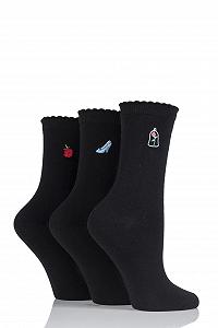 Жіночі шкарпетки SockShop 3 пари Princess з вишивкою, бавовна - Фото 1