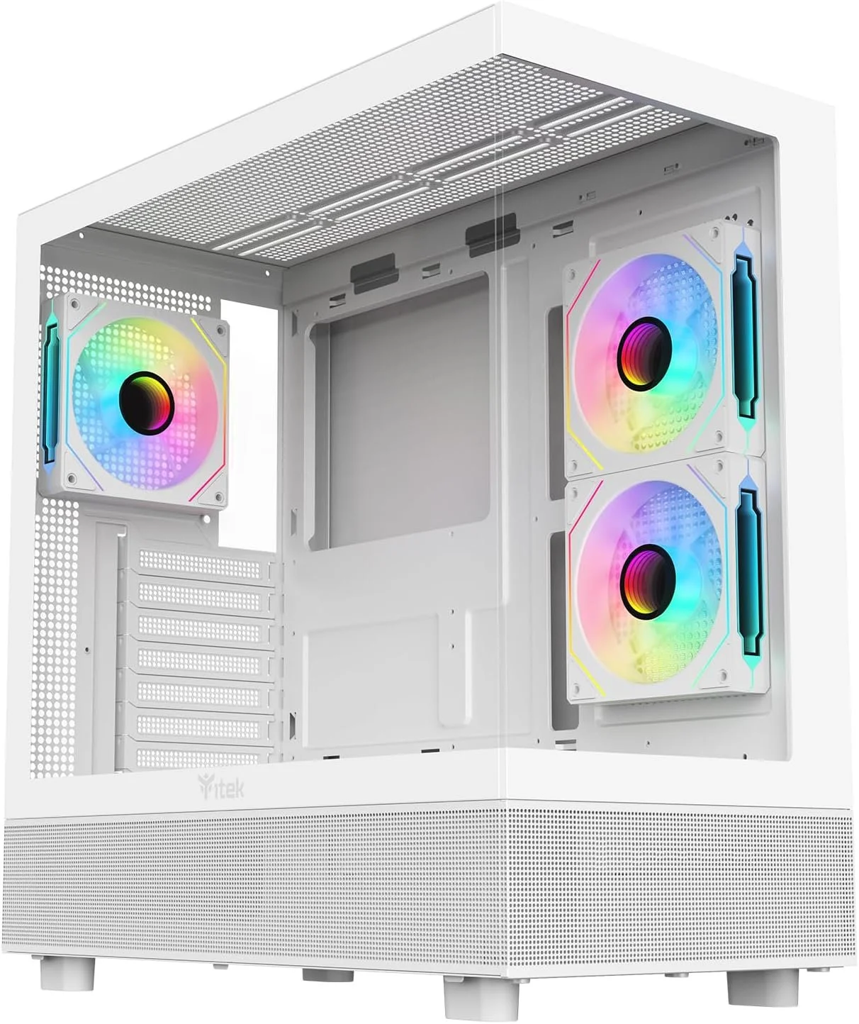 Корпус Itek SHOWBUI 42W / без БЖ / ATX / USB Type-C / GPU до 410мм / CPU до 181мм / Білий, фото №1