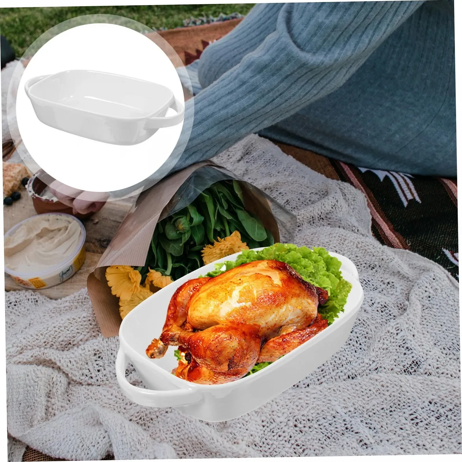 Форма для запекания Zerodeko керамическая с ручками гладкая поверхность, фото №9