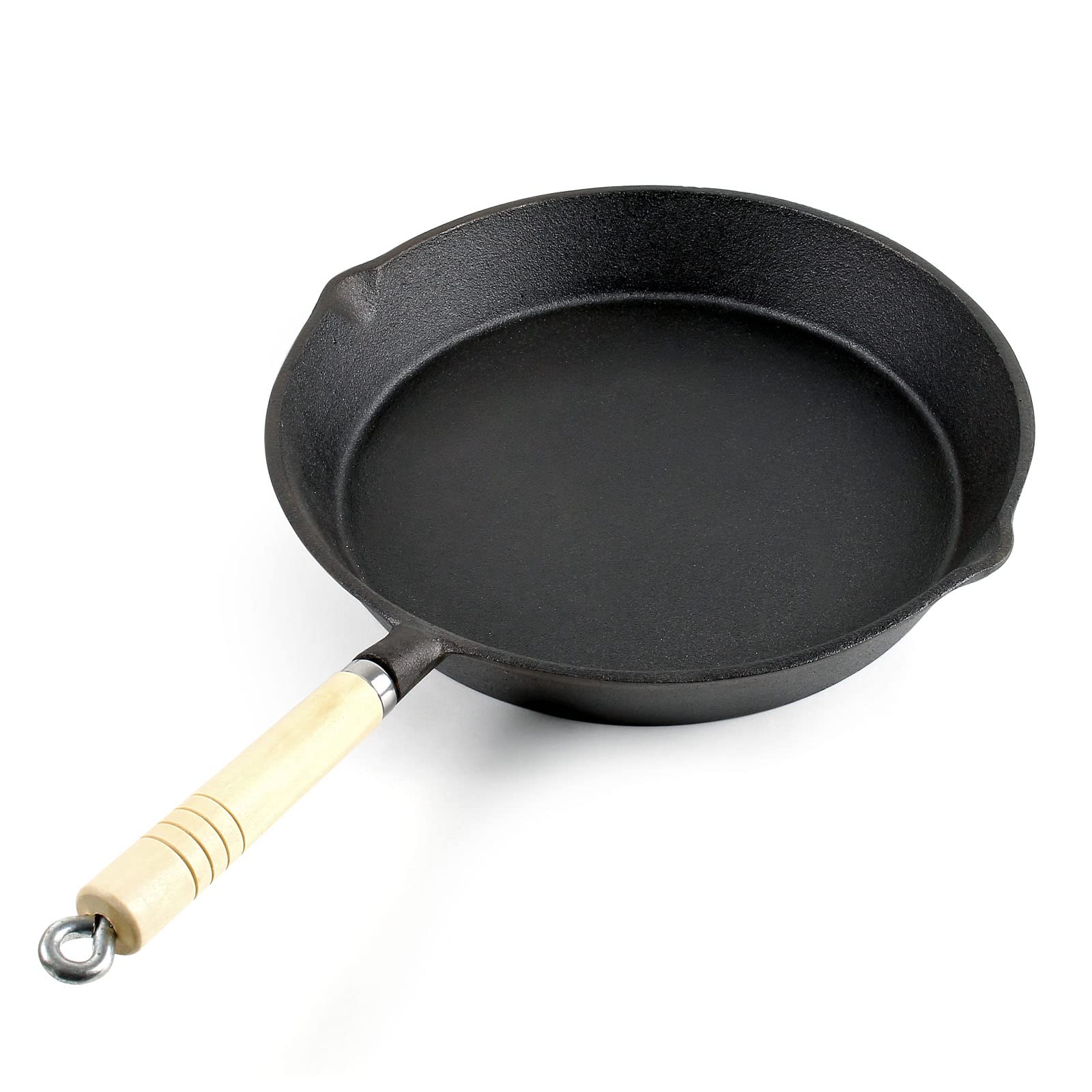 Пательня Wiltec Чавунна Діаметр 30 см Дерев'яна ручка, фото №1