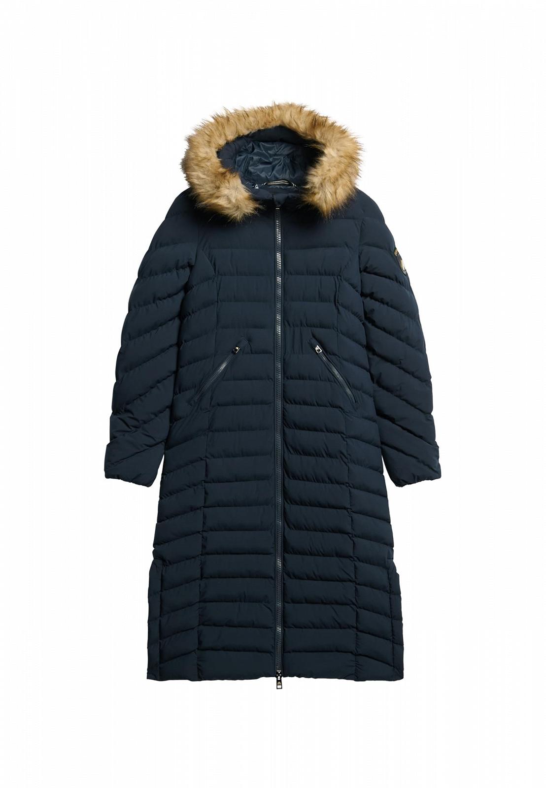 Куртка Superdry Long Fuji с капюшоном и искусственным мехом для женщин, фото №1