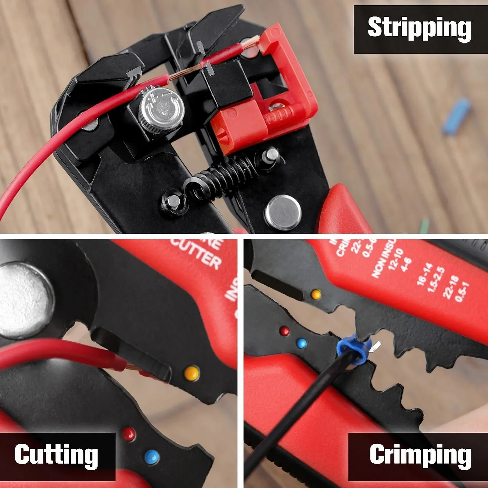 Автоматический стриппер для проводов 24-10AWG 8" Professional многофункциональный набор, фото №3
