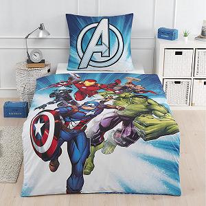 Постільна білизна Marvel Avengers, підковдра 135 x 200 см, наволочка 80 x 80 см, бавовна - Фото 1