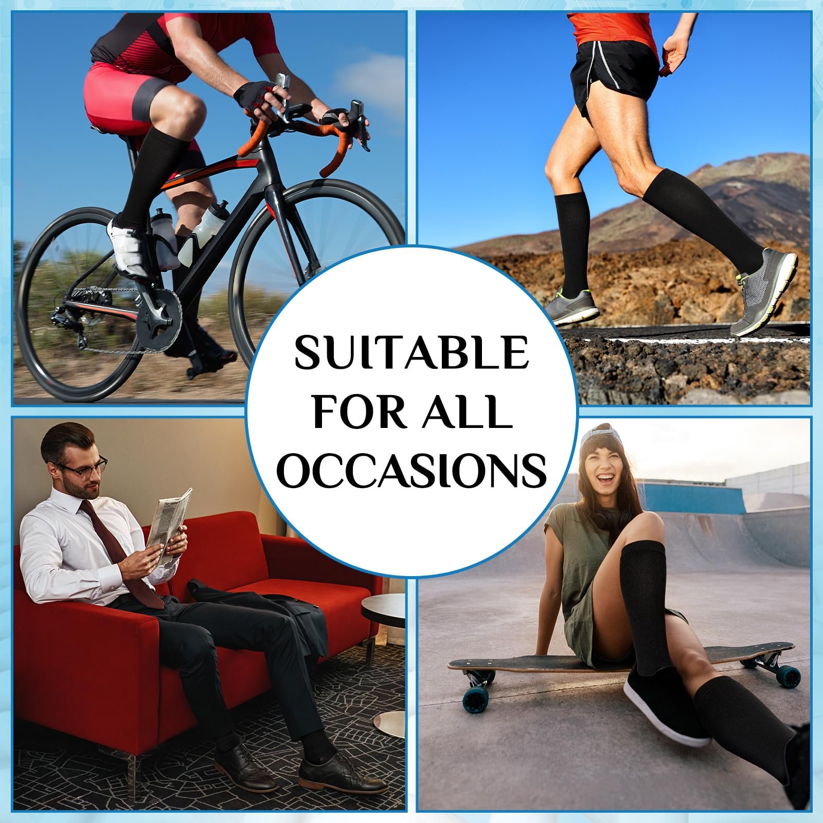 Компресійні гольфи Boyiee 2 пари Чорний, фото №5