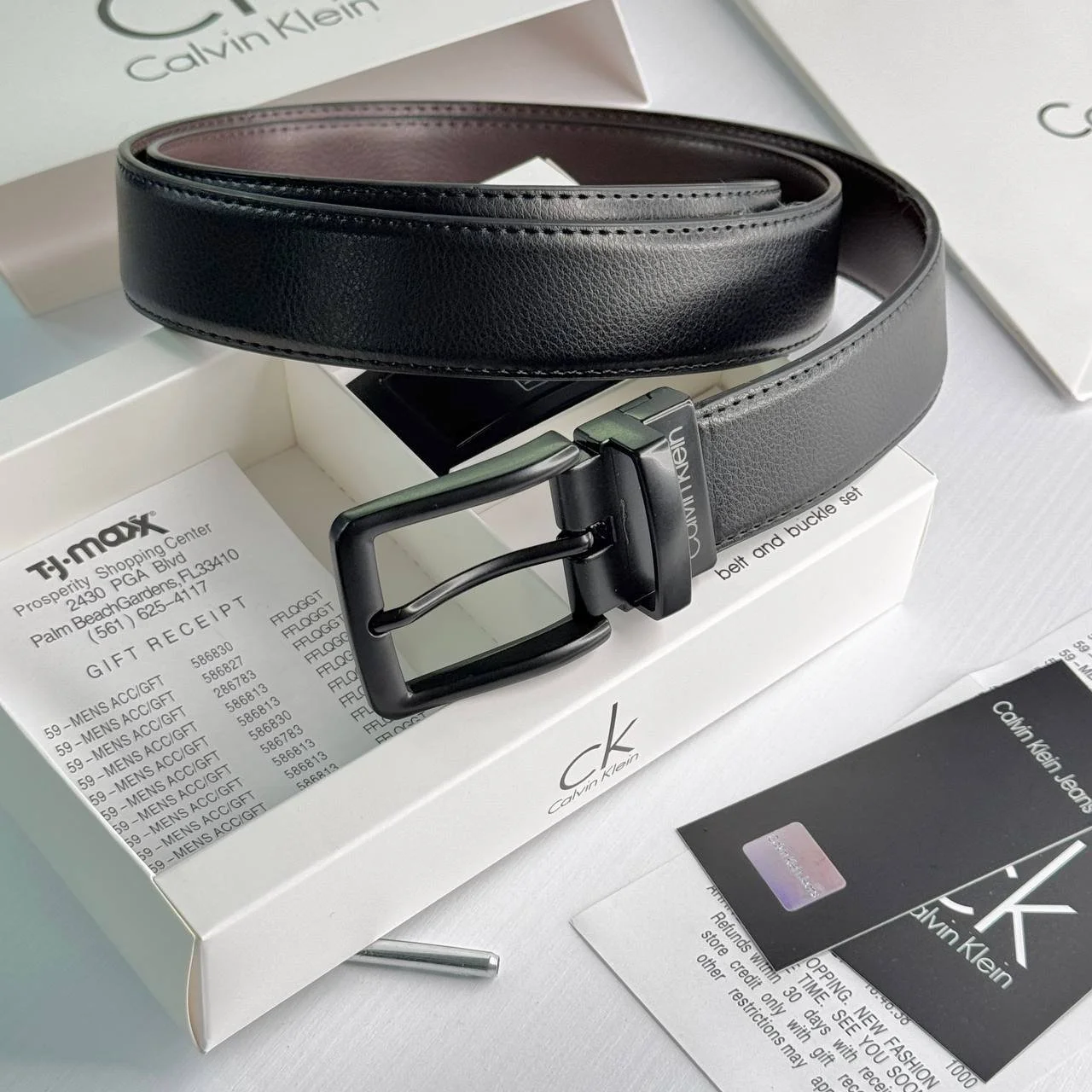 Шкіряний ремінь Calvin Klein подарунковий набір для чоловіка, фото №7