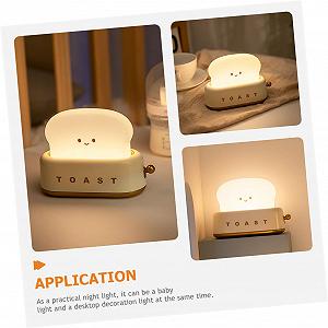 Світильник OSALADI Toaster Cute Toast Night Light LED для спальні з батареєю synthetic.ua - Фото 1