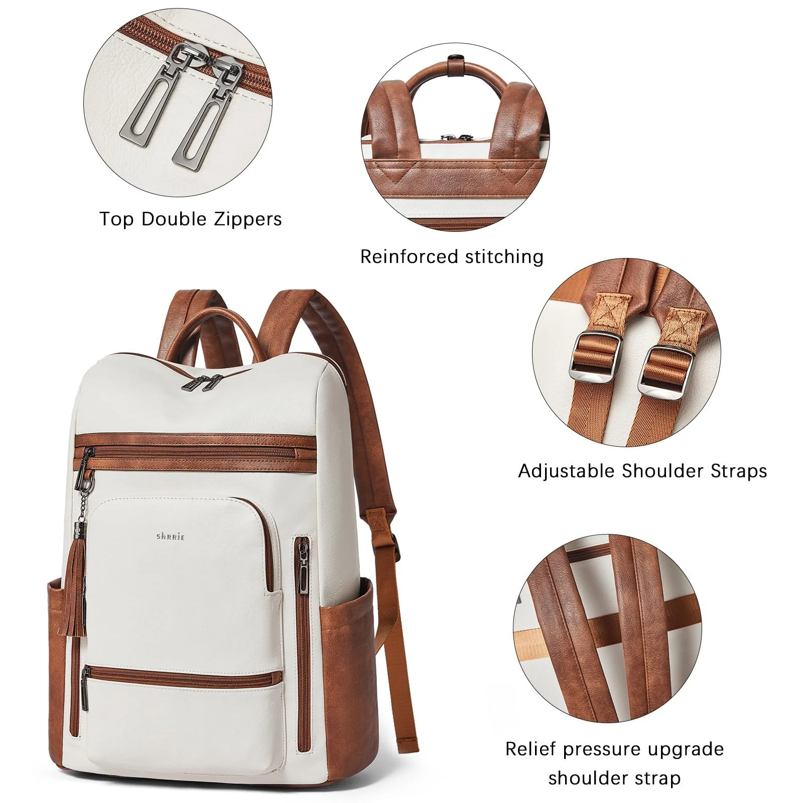 Рюкзак для ноутбука Shrrie Vegan Leather 17 дюймів 28 л, фото №6