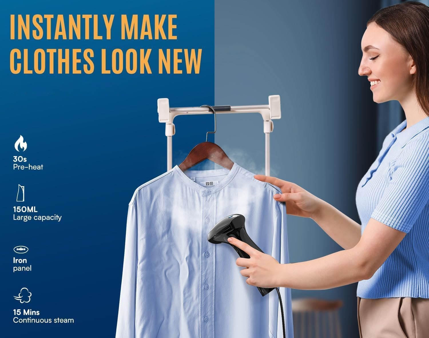 Ручной отпариватель Blesgam 1600 Вт 25 г/мин Black, фото №3 Ручной отпариватель Blesgam 1600 Вт 25 г/мин Black, фото №3