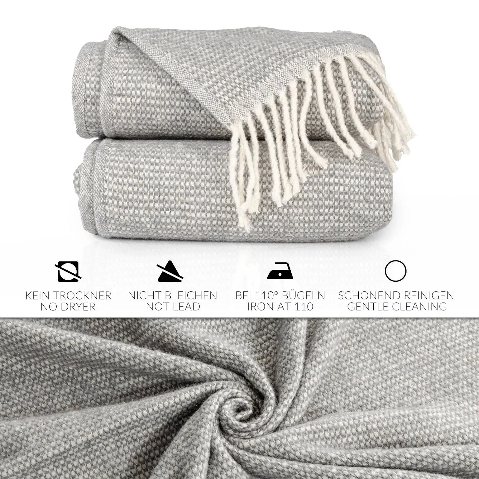 Покривало ANRO Emma 150 x 200 см, Сірий, фото №5