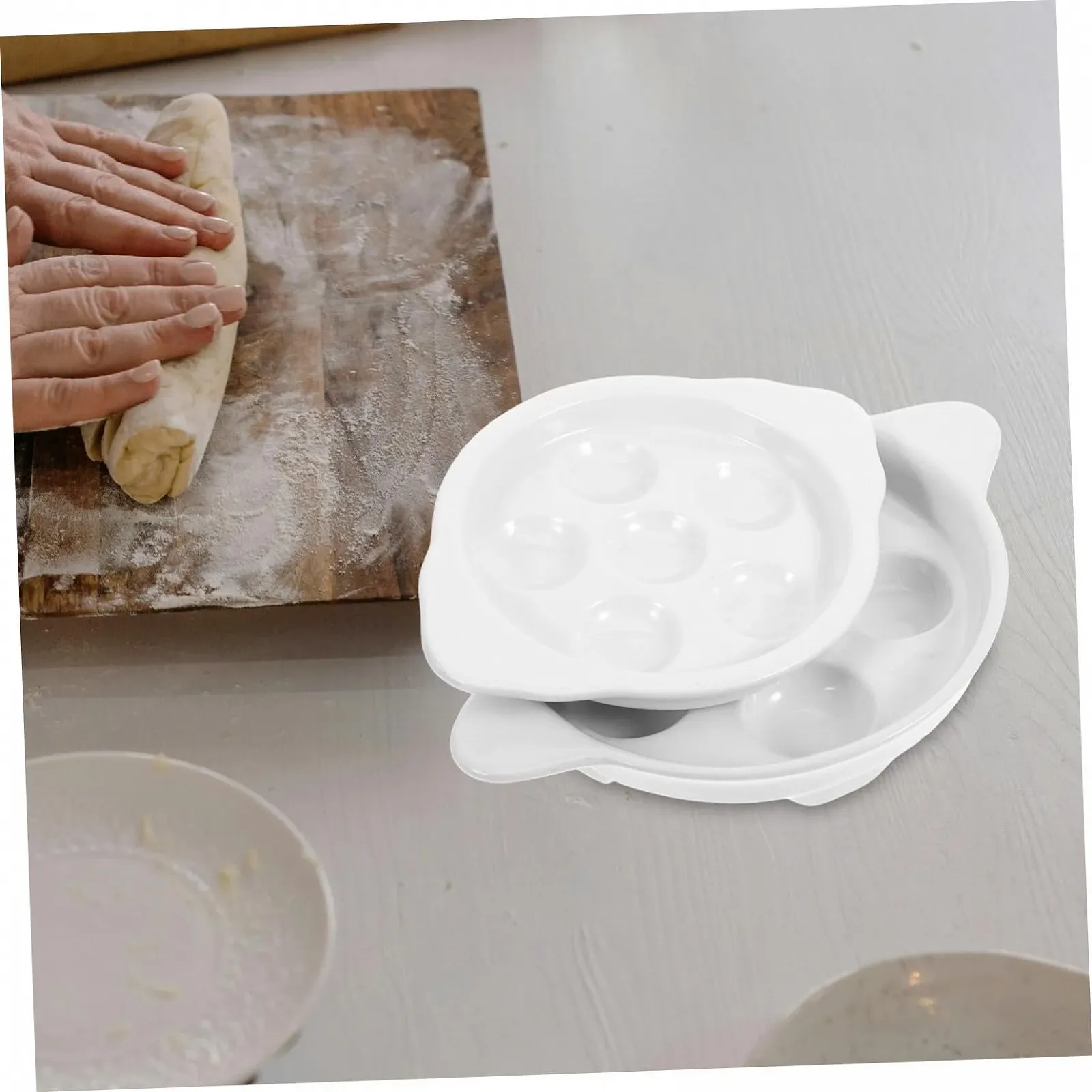 Набір форм для випікання Veemoon 2 шт керамічні для равликів та морепродуктів з ручками та отворами, фото №2