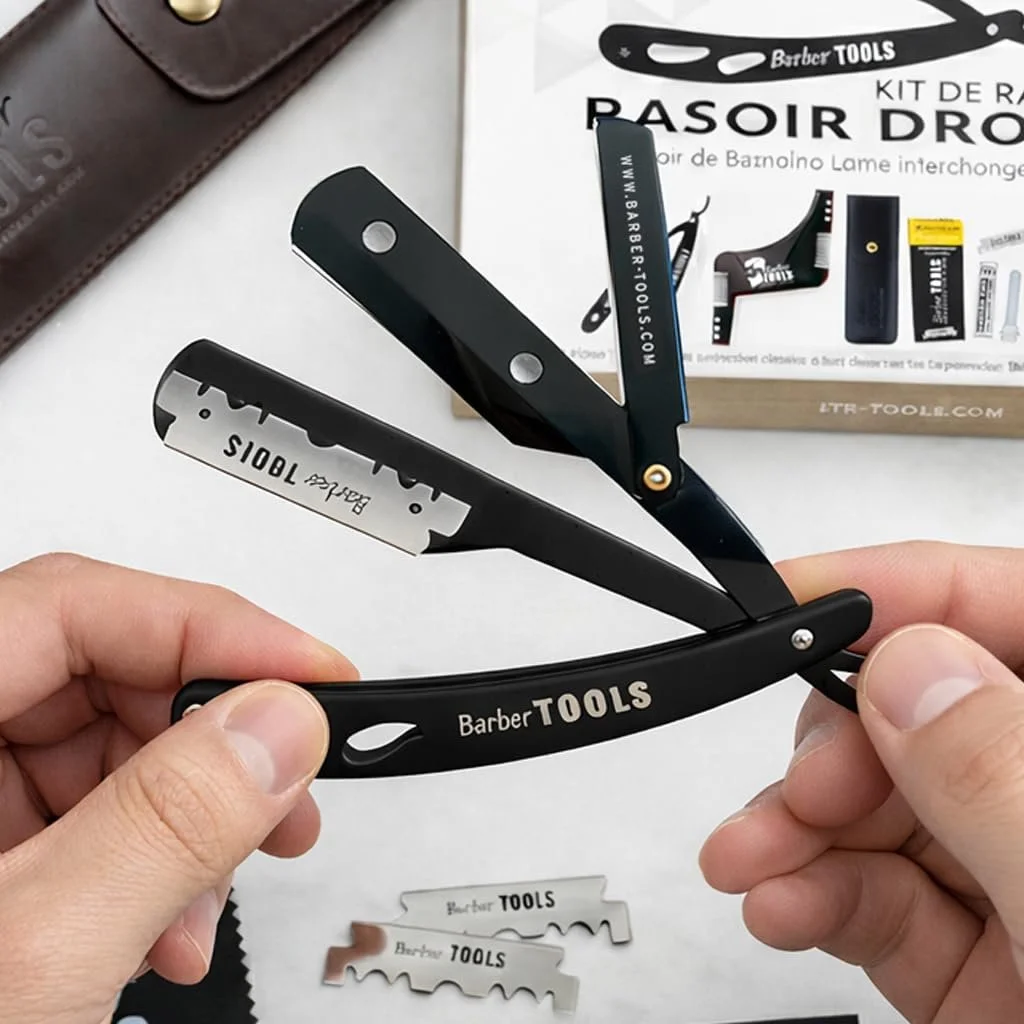 Опасная бритва BARBER TOOLS Со сменными лезвиями и аксессуарами, фото №3 Опасная бритва BARBER TOOLS Со сменными лезвиями и аксессуарами, фото №3