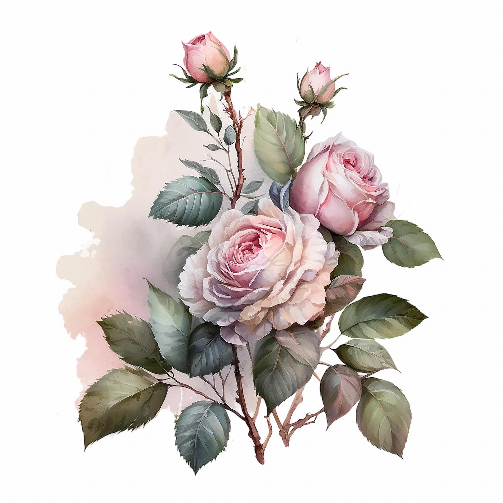 Наклейка на стіну GRAZDesign Квіти Троянди 65 x 57 см, фото №1