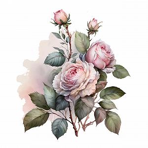 Наклейка на стіну GRAZDesign Квіти Троянди 65 x 57 см - Фото 1