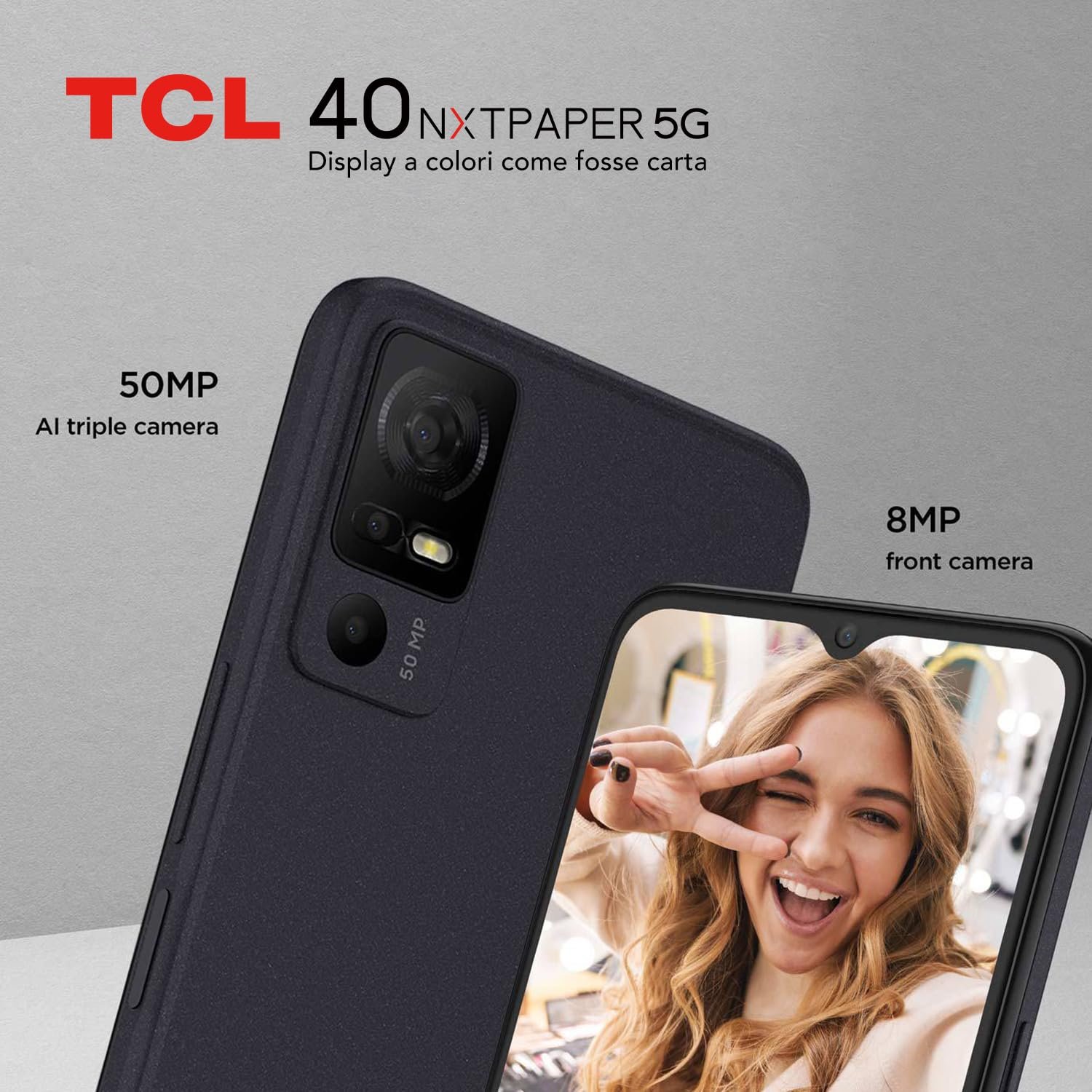 Смартфон TCL NXTPAPER 40 5G 6.6" HD+ 90Hz 256GB 12GB RAM 50MP Starlight Black, фото №7 Смартфон TCL NXTPAPER 40 5G 6.6" HD+ 90Hz 256GB 12GB RAM 50MP Starlight Black, фото №7