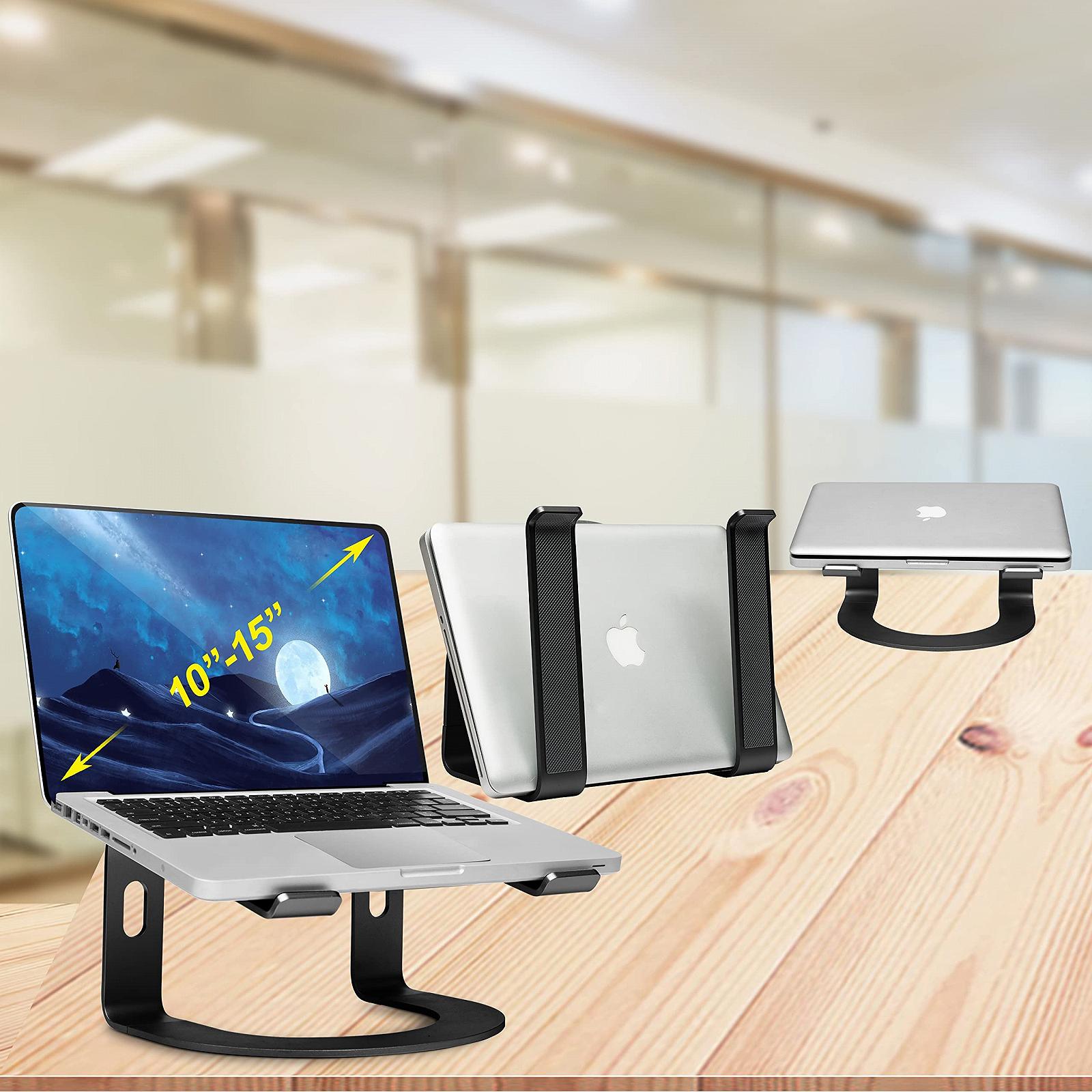 Підставка для ноутбука Konsol: Знімна з вентиляцією, портативна сумісна з ноутбуками 10-15,9 дюймів MacBook, HP, Dell, Lenovo, Samsung, Acer, Huawei (Чорна вигнута), фото №4 Підставка для ноутбука Konsol: Знімна з вентиляцією, портативна сумісна з ноутбуками 10-15,9 дюймів MacBook, HP, Dell, Lenovo, Samsung, Acer, Huawei (Чорна вигнута), фото №4