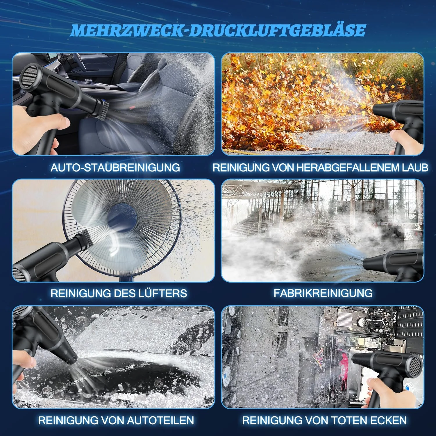 Электрическая воздуходувка 200,000 RPM 3 скорости 10,000 mAh для чистки ПК и электроники, фото №6