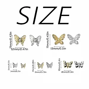 SURALIN 20 штук Стразы для ногтей 3D Бабочки Подвески для ногтей Хрустальные бриллиантовые стразы Блестящие камни Крупные стразы Банты Ювелирные изделия для ногтей DIY synthetic.ua - Фото 1