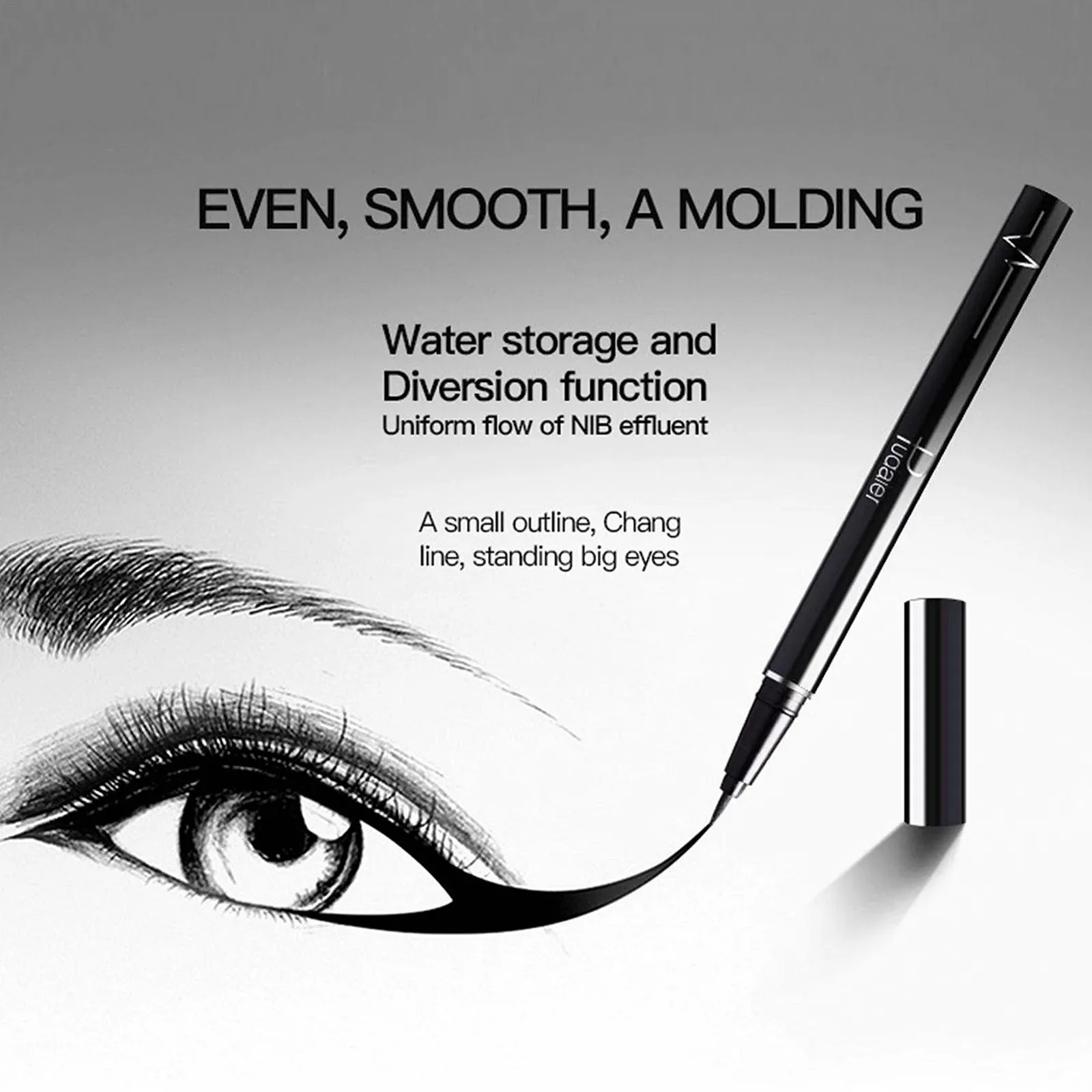 Рідка Підводка Aibyks, чорна, водостійка, швидковисихаюча, гладкі лінії, фото №5 Рідка Підводка Aibyks, чорна, водостійка, швидковисихаюча, гладкі лінії, фото №5