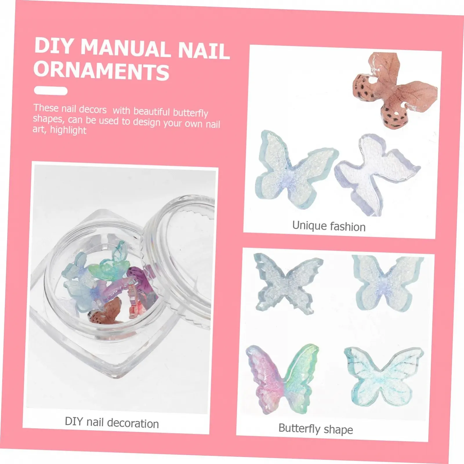Аксессуары для дизайна ногтей Бабочки 3D Подвески-бабочки для ногтей Стразы для ногтей Драгоценные камни для ногтей Аксессуары для ногтей Техника для ногтей Аксессуары для ногтей Блестки для ногтей Смола, упаковка 40 штук, фото №8