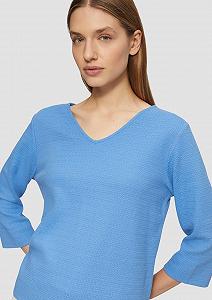 Текстурированный свитшот s.Oliver - рукав 3/4 и V-образный вырез synthetic.ua - Фото 1